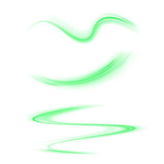 Wall Mural - neon road lights vector background. speed motion effect in glowing green tones. futuristic technolog