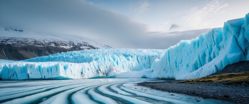 dynamic nature of glaciers representing continuous freezing and thawing processes and their impact on shaping land.