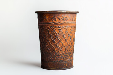 vintage style trash can from rusty metal
