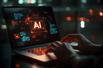 AI technology on laptop screen