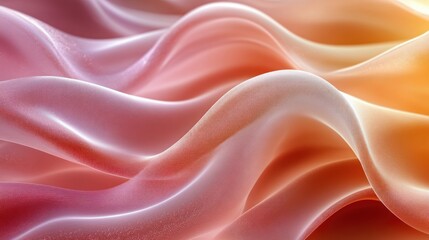 Poster - Abstract flowing fabric with pink and orange gradient.