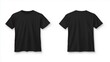 © adobe st - Black T-shirt template, front and back views, isolated on a white background. Vector illustration design for printing