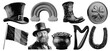 © ink drop - Set of St Patrick's Day halftone grunge vector design elements