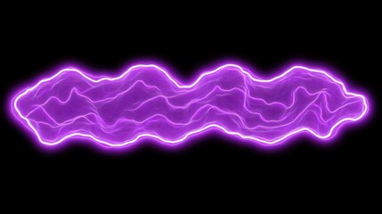 Leinwandbilder - Abstract purple neon light waves on black background.