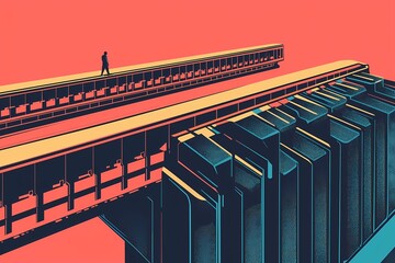 minimalistic illustration, visualization of internal components of computer, Random Access Memory (RAM)