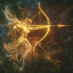 Wall Mural - modern zodiac sign illustration with trendy blur effect