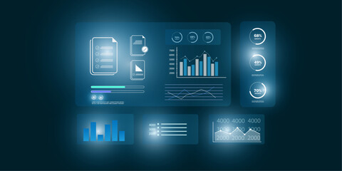  digital background showing business data dashboard analytics,  financial report