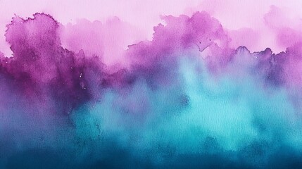 Wall Mural - purple, pink and turquoise watercolor gradient creates abstract background