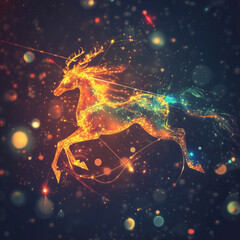 Wall Mural - modern zodiac sign illustration with trendy blur effect