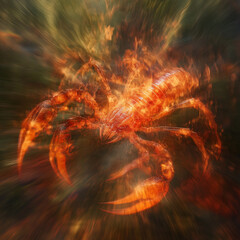 Wall Mural - modern zodiac sign illustration with trendy blur effect
