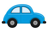Cute blue cartoon car illustration.