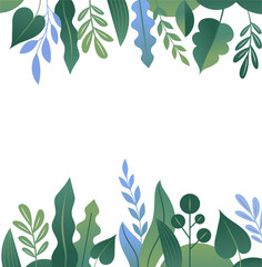 Wall Mural - a lush green foliage border frame.