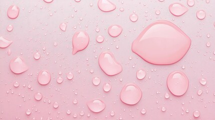 Wall Mural - mesmerizing macro, closeup of pink water droplets on a vibrant pink background abstract