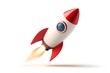 © Ashraf - Cartoon Rocket Ship Launching, 3D Render, Startup Success, Innovation