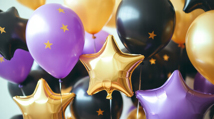 Poster - a bunch of balloons with a star design