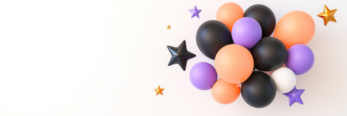 Leinwandbilder - a bunch of balloons with stars and cons