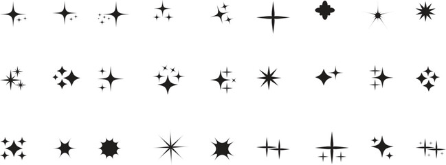 Star icon, Black shape stars,Star vector