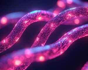 Genetic coding concept with softly glowing DNA strands forming a minimalist, abstract pattern, Biotechnology Minimalist, genetic aesthetics