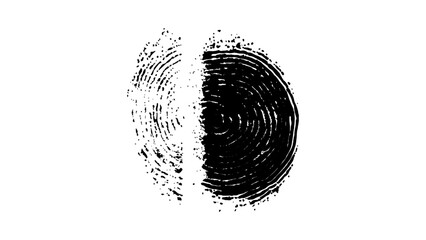 Wall Mural - detailed fingerprint on grunge background symbolizing identity verification. vector style white and 