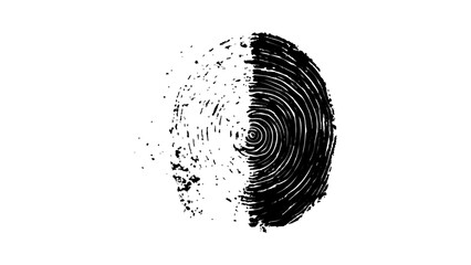 Wall Mural - detailed fingerprint on grunge background symbolizing identity verification. vector style white and 