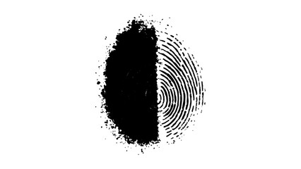 Wall Mural - detailed fingerprint on grunge background symbolizing identity verification. vector style white and 