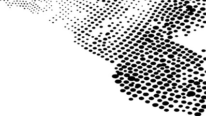 Wall Mural - vector abstract modern design. black white halftone dotted white background. black spots, splashes a