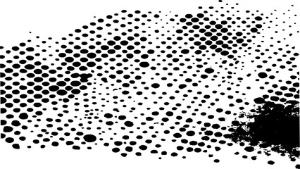 Wall Mural - vector abstract modern design. black white halftone dotted white background. black spots, splashes a
