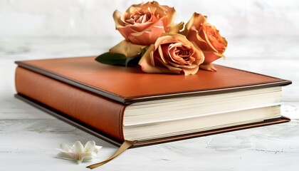 Wall Mural - Open book isolated on white background. 3d illustration. Top view.