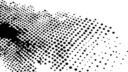 Wall Mural - vector abstract modern design. black white halftone dotted white background. black spots, splashes a