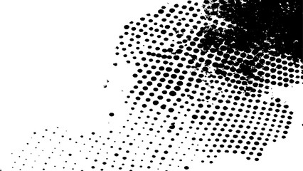 Wall Mural - vector abstract modern design. black white halftone dotted white background. black spots, splashes a