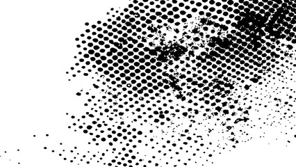 Wall Mural - vector abstract modern design. black white halftone dotted white background. black spots, splashes a