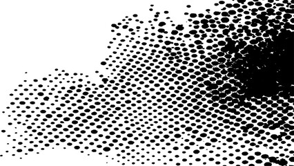 Wall Mural - vector abstract modern design. black white halftone dotted white background. black spots, splashes a