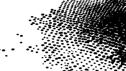 Wall Mural - vector abstract modern design. black white halftone dotted white background. black spots, splashes a