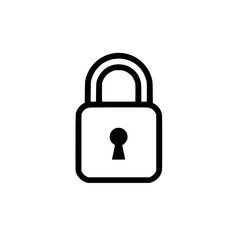 Wall Mural - a simple and graphic icon of a closed padlock on an isolated representing security privacy and prote
