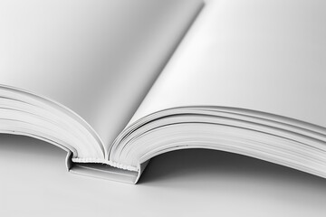 Wall Mural - Open book isolated on white background. 3d illustration. Mock-up.