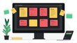 © Sampao - A digital task management board with drag-and-drop functionality and priority levels.