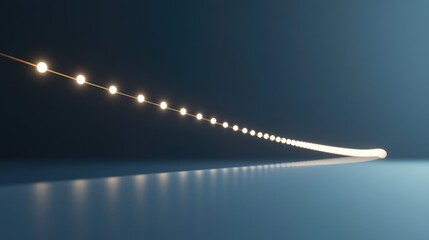 Wall Mural - minimalistic timeline design with glowing points evenly spaced along single line fading into soft li