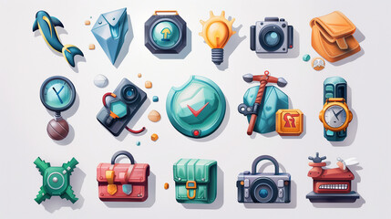 A set of custom-designed icons for a website