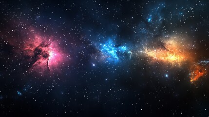 a breathtaking panoramic space scene filled with stars nebulae and a glowing galaxy showcasing the v