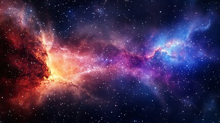 Wall Mural - A breathtaking panoramic space scene filled with stars nebulae and a glowing galaxy showcasing the vastness of the universe