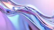 © Jannik - 3D render of an abstract background with iridescent holographic waves and wavy lines, a liquid metal texture