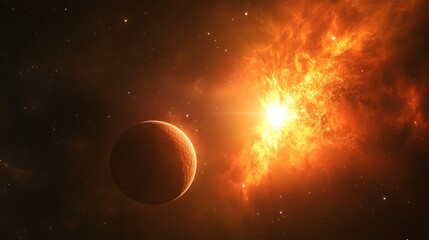 Wall Mural - A cosmic panorama featuring planets stars and galaxies showcasing the wonders of space exploration