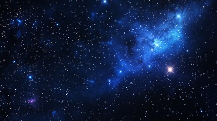 Wall Mural - A deep blue starry sky filled with countless stars nebulae and galaxies perfect for astrophotography enthusiasts
