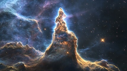 Wall Mural - A detailed view of the Carina Nebula a vast starforming region filled with glowing clouds of gas