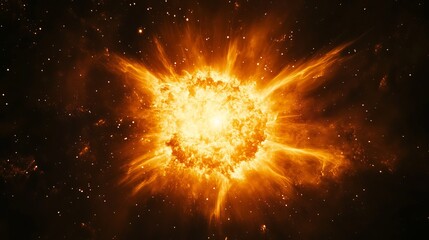 Wall Mural - A dramatic cosmic explosion portraying a bright supernova with glowing stardust and an expansive nebula