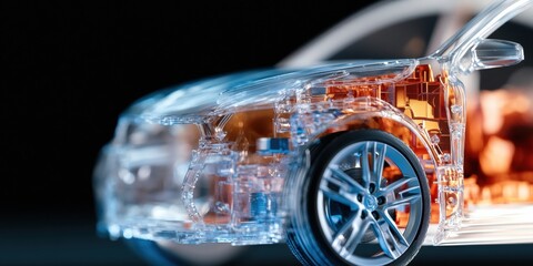 Leinwandbilder - Next-Gen Automotive Innovation Transparent AI-Enabled Vehicle Prototype Revealing Cutting-Edge Autonomous Technology and Advanced Safety Engineering
