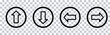 © Backgrounds - Directional Arrow Icons Set | Up Down Left Right Navigation Symbols | Circle Black Arrows.