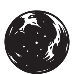 Ethereal moon with craters silhouette a stunning vector illustration design