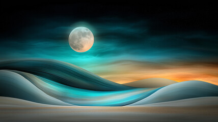 Wall Mural - night sky with moon