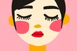 © ADDICTIVE STOCK - Minimalist illustration of a serene face on pink background
